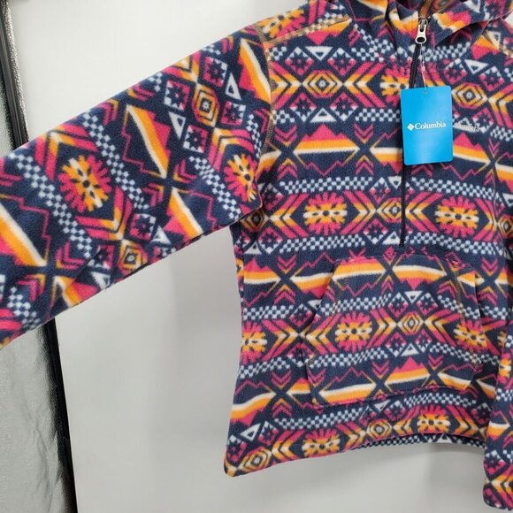 Columbia Benton Springs Long Sleeve Hoodie Girls Size Large NWT Half Zip Aztec - Picture 2 of 15